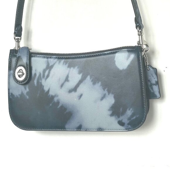 Coach Penn Shoulder Bag Y2K Blue Leather Tie Dye CU049 Small Clutch Festival - Picture 5 of 13